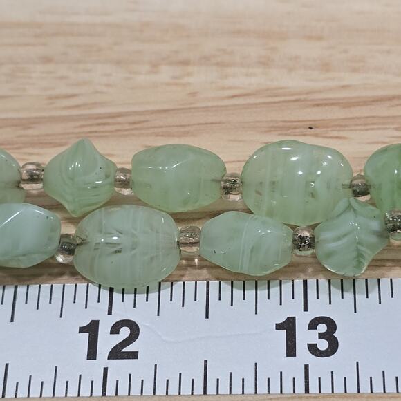 Mint Green Polished Glass Swirl Stone Effect 32" Continuous Bead Necklace - Picture 13 of 13